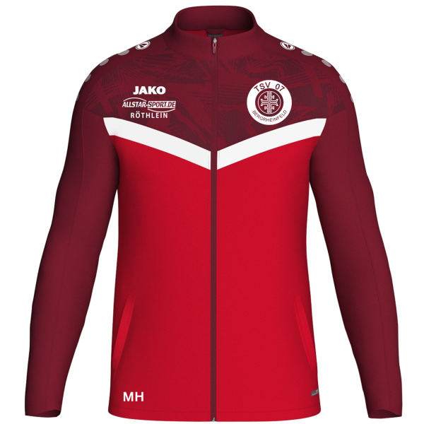 Polyesterjacke Iconic rot mit Logos und Initialen