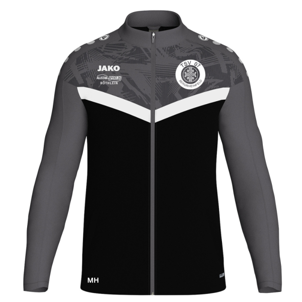 JAKO Polyesterjacke Performance schwarz mit Vereinslogo und Initialen