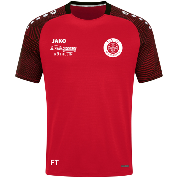 JAKO T-Shirt Performance rot mit Vereinslogo und Initialen