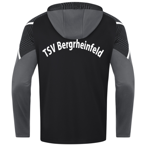 JAKO Kapuzensweat Performance schwarz mit Vereinslogo und Initialen